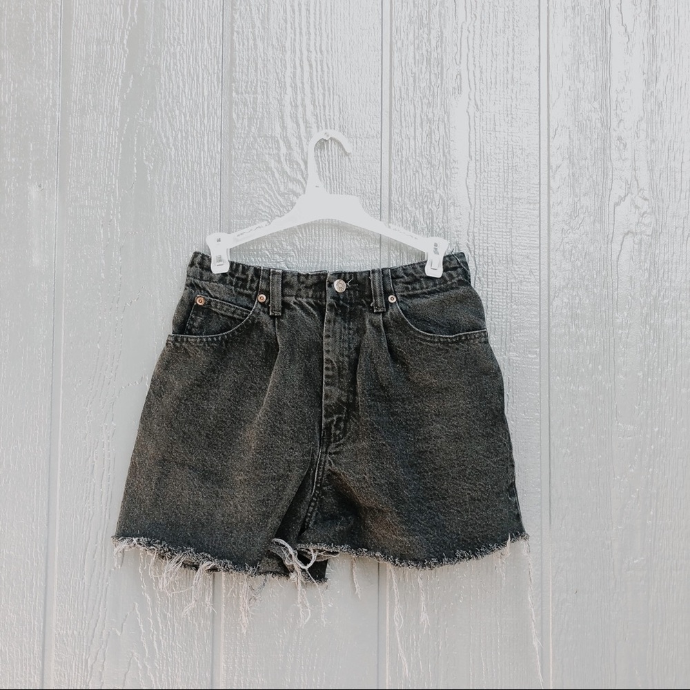 Black Denim High Waisted Shorts
